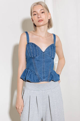 WHISPER SOFTLY BLUE DENIM TOP - By Baano