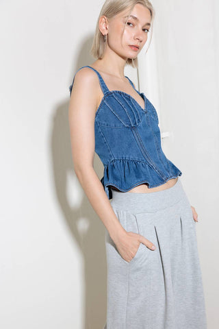 WHISPER SOFTLY BLUE DENIM TOP - By Baano