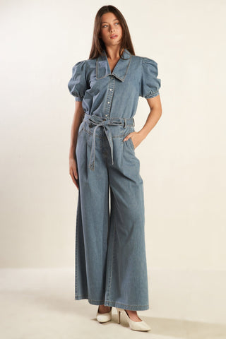 ETERNAL SUNSHINE CHAMBRAY DENIM TOP - By Baano