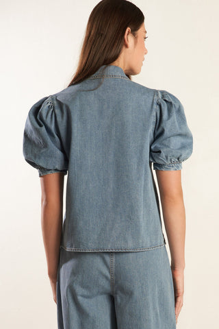 ETERNAL SUNSHINE CHAMBRAY DENIM TOP - By Baano