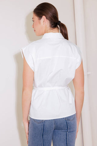 ON CLOUD NINE WHITE WOVEN TOP - By Baano