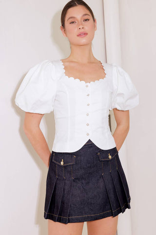 NEVER ORDINARY WHITE WOVEN TOP - By Baano