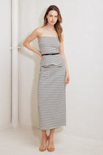 WINDING PATH STRIPED WOVEN TUBE TOP - By Baano