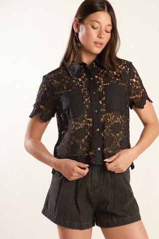 DREAM OF THE FLEET WOVEN LACE TOP - By Baano