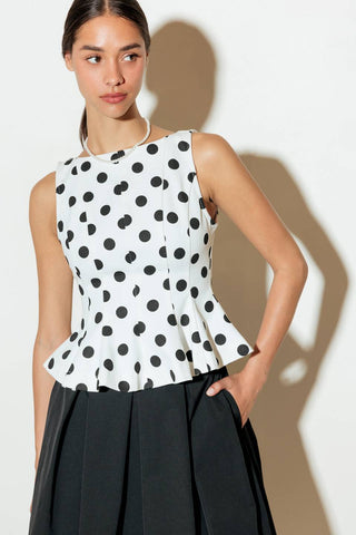 TONAL MOVE WHITE WOVEN TOP - By Baano