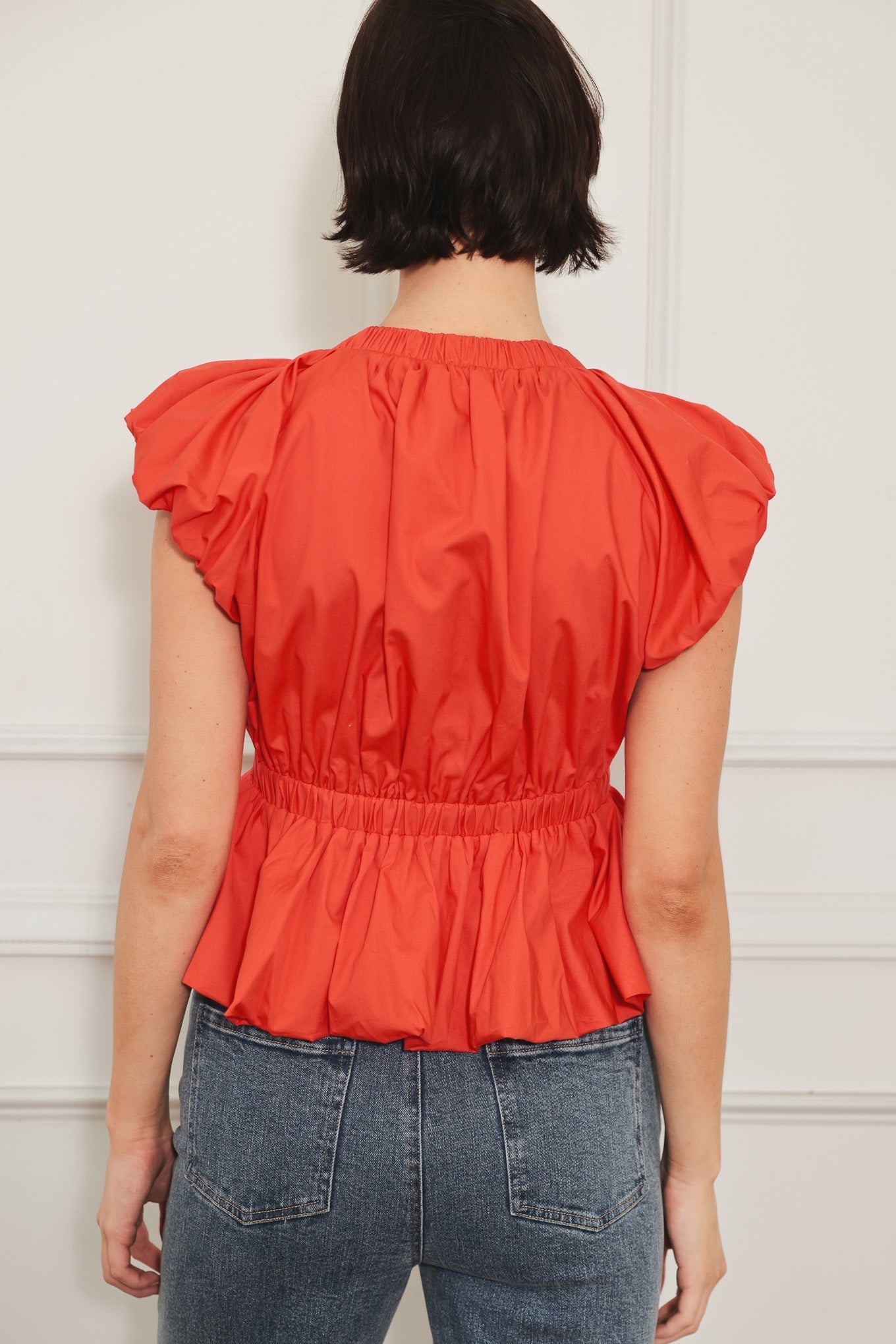 SCARLET COUNTRY GIRL WOVEN TOP Flying Tomato