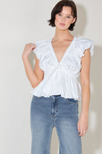 SCARLET COUNTRY GIRL WOVEN TOP Flying Tomato