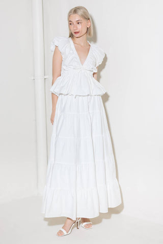 SLOW DOWN IN WHITE WOVEN TOP - By Baano