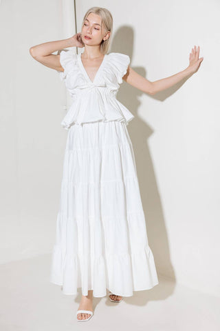 SLOW DOWN IN WHITE WOVEN TOP - By Baano