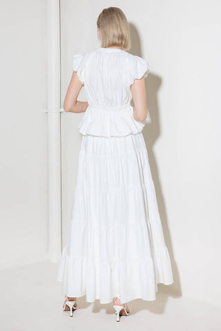 SLOW DOWN IN WHITE WOVEN TOP - By Baano
