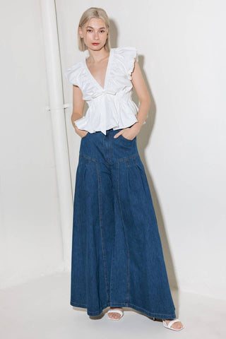 SLOW DOWN IN WHITE WOVEN TOP - By Baano