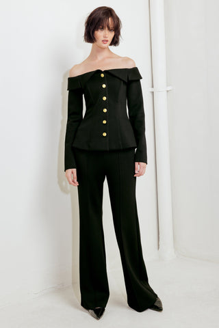 MODERN FLOW BLACK WOVEN TOP Flying Tomato