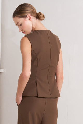 MONDAY FLOW BROWN WOVEN TOP Flying Tomato