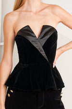 MIDNIGHT VELVET FLARE TOP