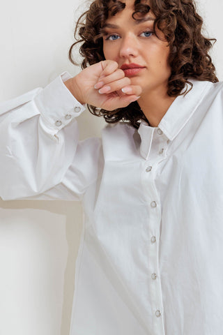 WHITE NOISE SOLID WOVEN TOP - By Baano