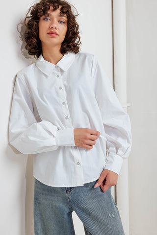 WHITE NOISE SOLID WOVEN TOP - By Baano