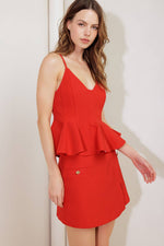 MELTED MARSHMALLOW RED WOVEN CAMI TOP - By Baano