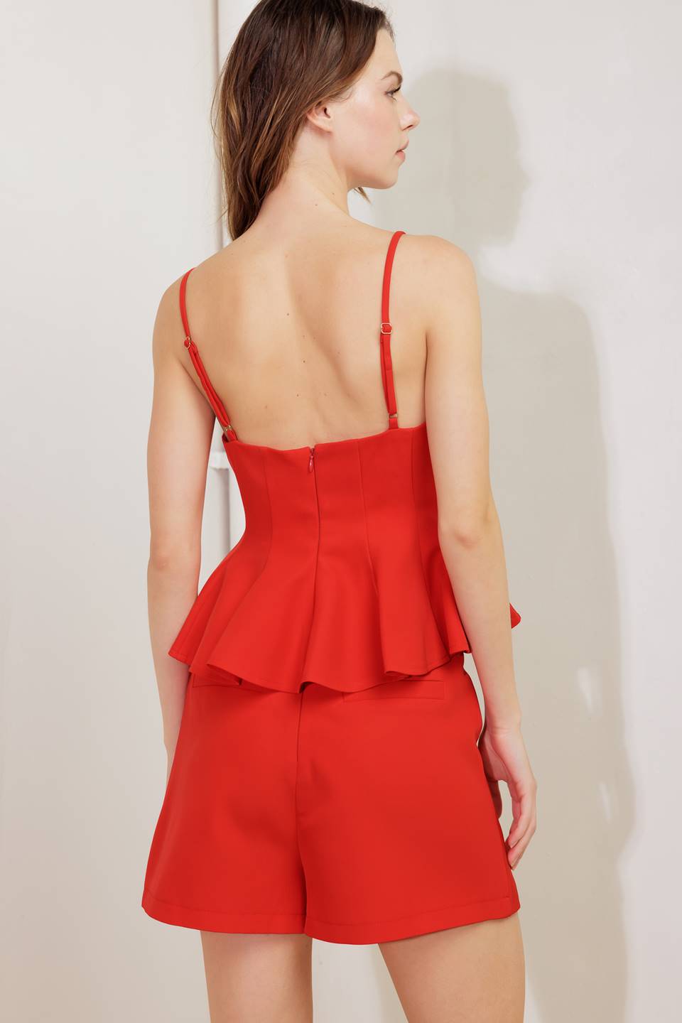 MELTED MARSHMALLOW RED WOVEN CAMI TOP - By Baano