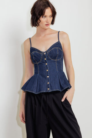 SILENT AUTHORITY DENIM CAMI TOP - By Baano