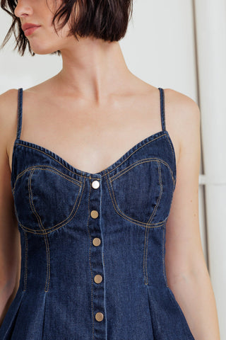 SILENT AUTHORITY DENIM CAMI TOP - By Baano