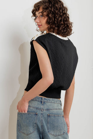 STREET ROMANTIC EDGE KNIT TOP - By Baano