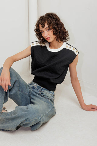 STREET ROMANTIC EDGE KNIT TOP - By Baano