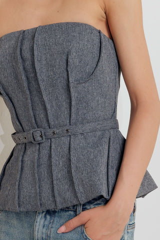 TIMELESS LOOK WOVEN TUBE TOP - By Baano