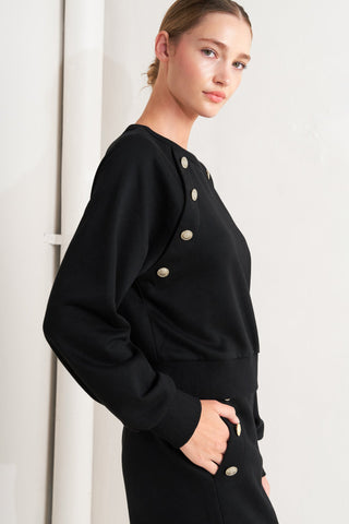 BLACK REGIMENT WOVEN TOP - By Baano
