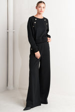 BLACK REGIMENT WOVEN TOP - By Baano