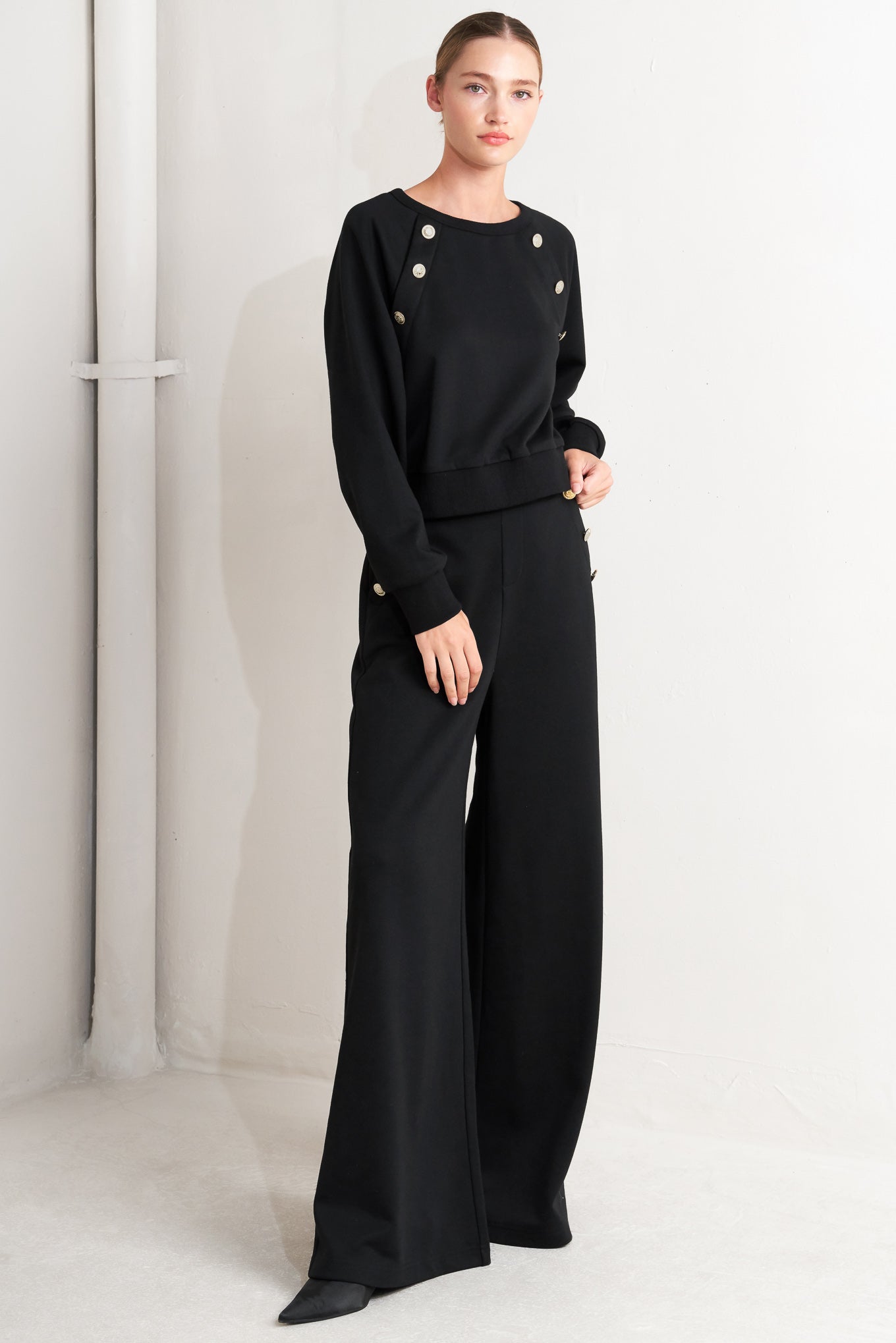 BLACK REGIMENT WOVEN TOP - By Baano