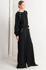 BLACK REGIMENT WOVEN TOP - By Baano