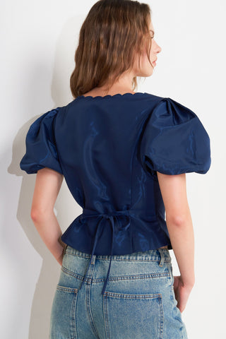 SCALLOP KISS WOVEN TOP - By Baano