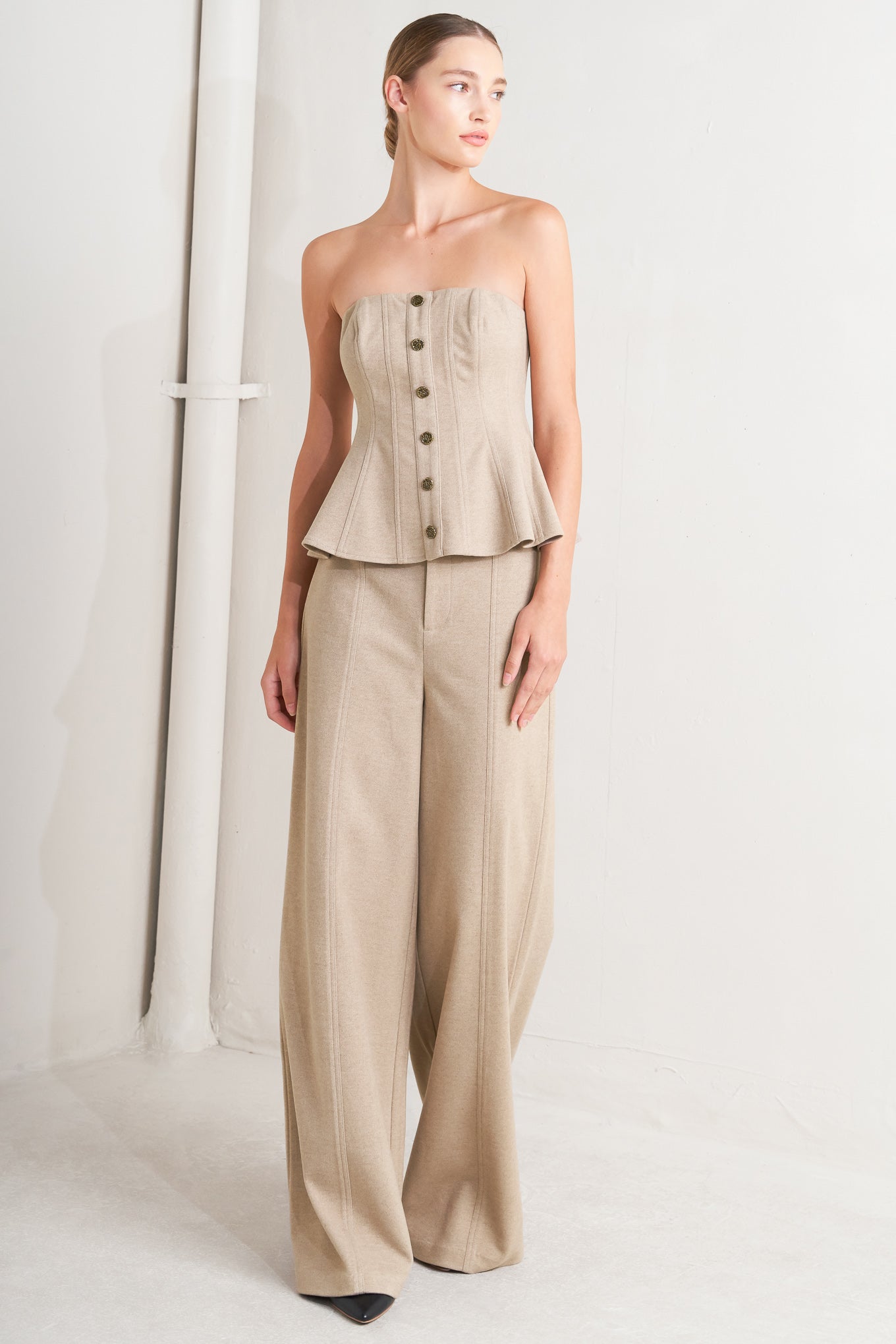 MODERN CORSET MOCHA KNIT TOP