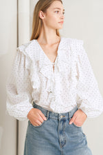 MADE OF DREAMS POLKA DOT WOVEN TOP