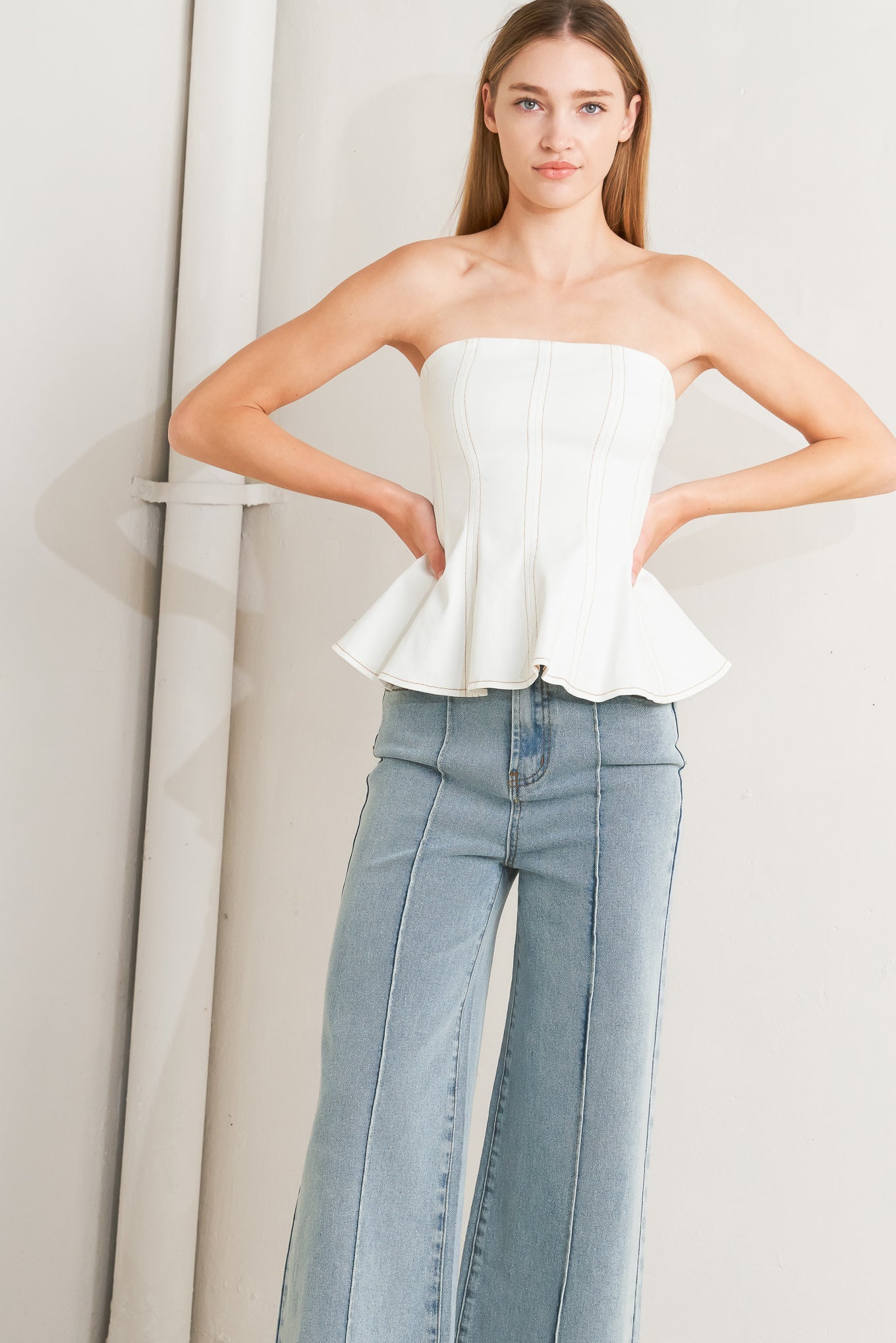 SUBTLE DRAMA WOVEN TOP