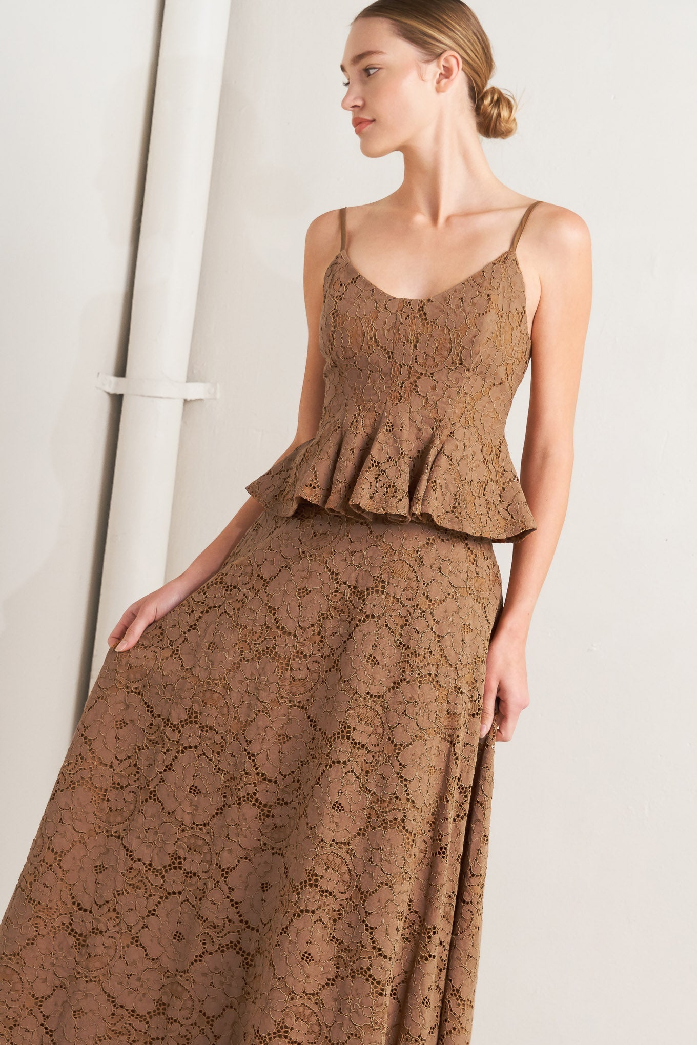 PURELY ROMANTIC WOVEN LACE CAMI TOP