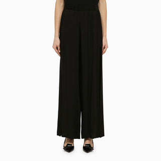 Black viscose palazzo trousers - By Baano
