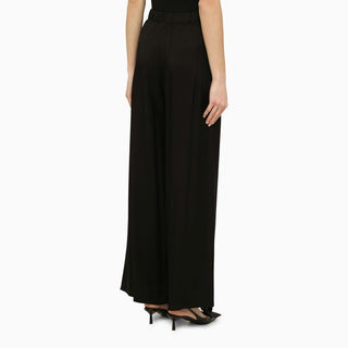 Black viscose palazzo trousers - By Baano