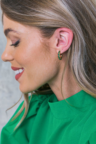 RUBY HOOP EARRINGS - By Baano