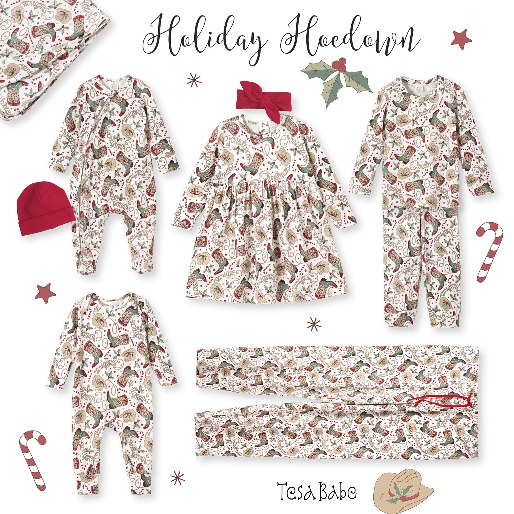 Western Christmas Pajamas for Kids – Bamboo Holiday PJs - By Baano