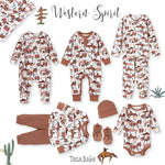 Cowboy Henley Romper - Bamboo Western Spirit Baby Boy - By Baano