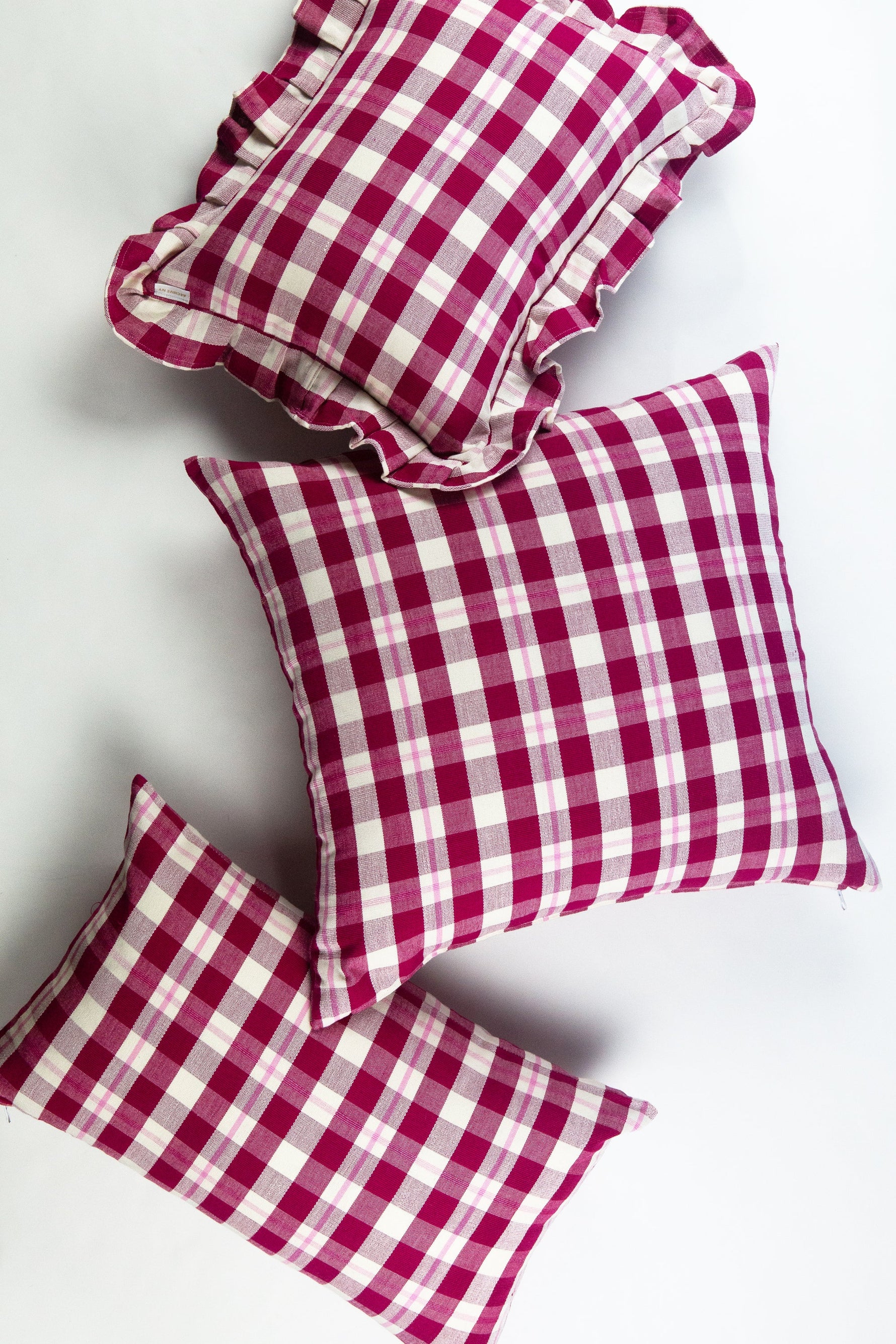 Abigail Cranberry Plaid Pillows