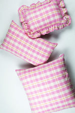 Archive NY Abigail Plaid Square Pillow in Bubblegum