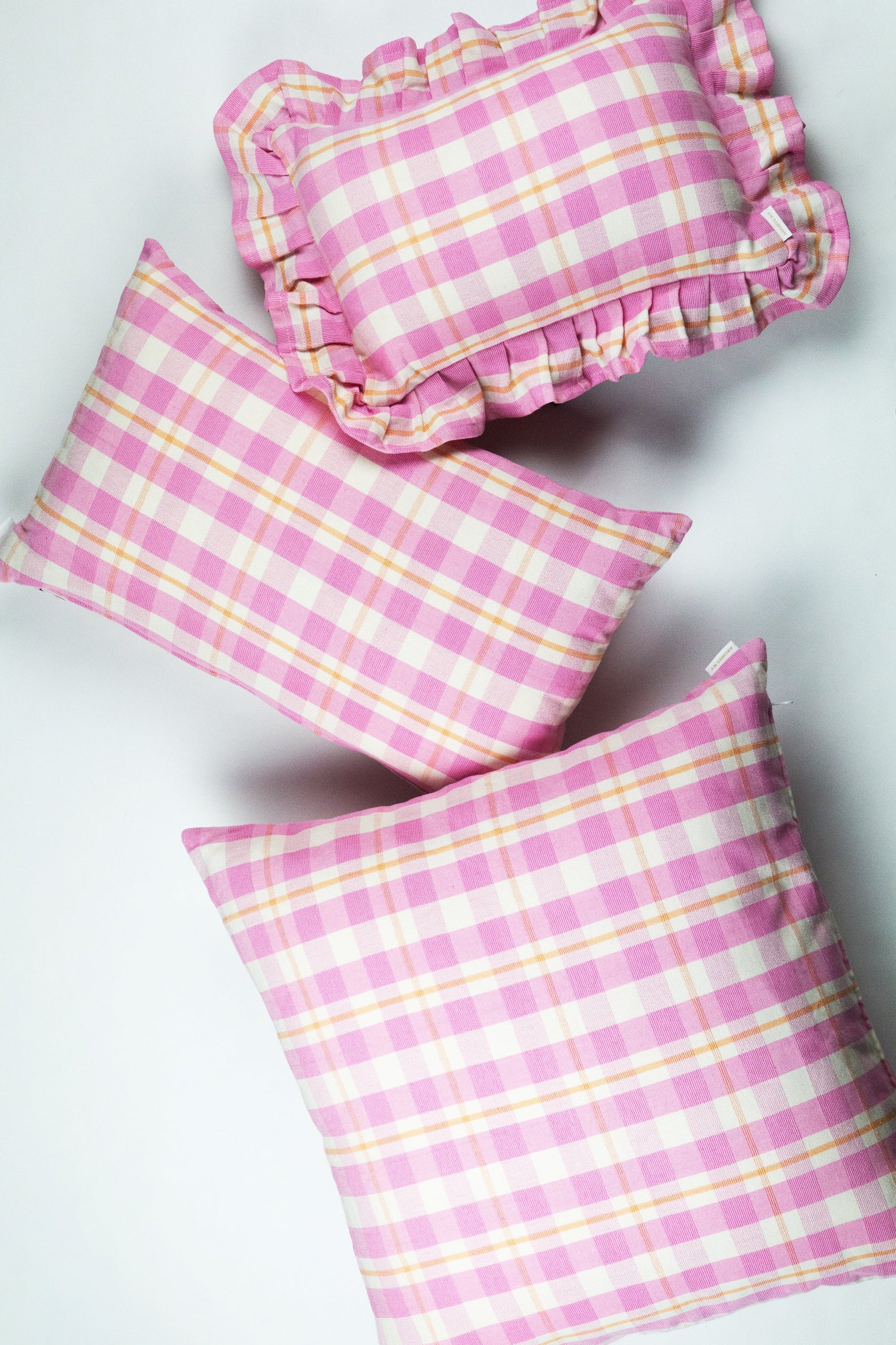 Abigail Bubblegum Pink Plaid Pillow