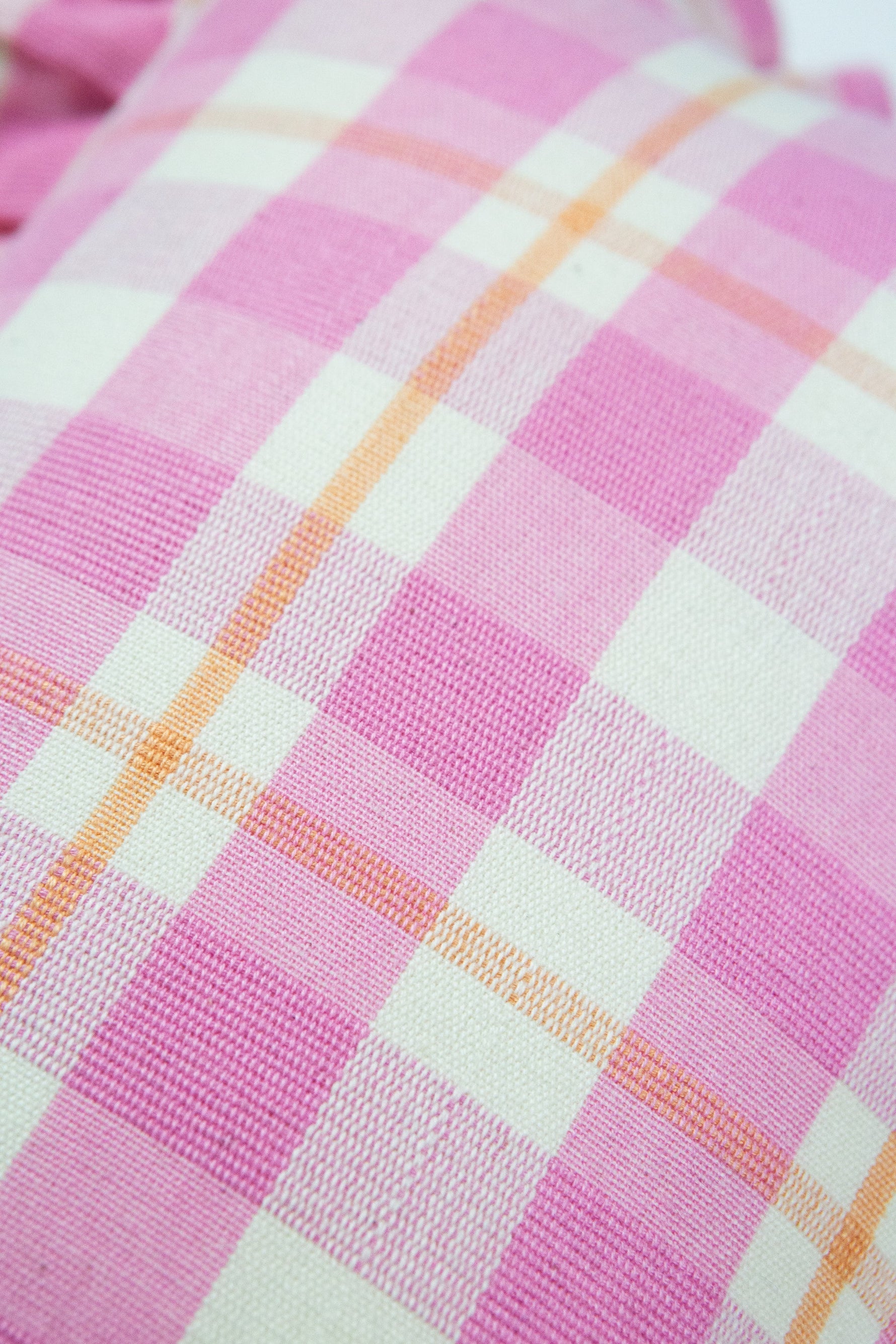 Archive NY Abigail Plaid Square Pillow in Bubblegum