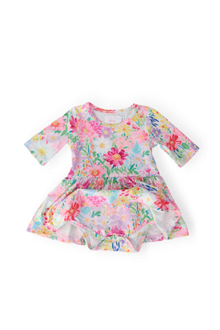 Field of Flowers 3/4 Twirl Bodysuit - By Baano