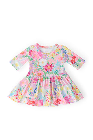 Field of Flowers 3/4 Twirl Bodysuit - By Baano