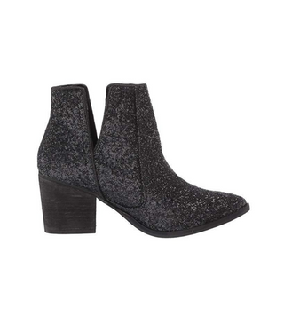 Fiera Glitter Booties in Black - By Baano