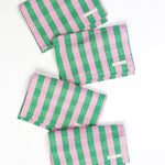Flora Stripe Cocktail Napkins, Set of 4