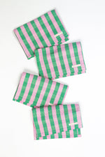 Flora Stripe Cocktail Napkins, Set of 4